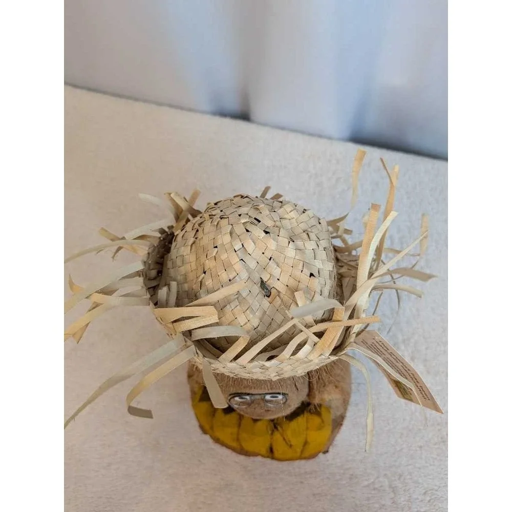 Hand Crafted Coconut‎ Monkey Straw Hat Cocoa Beach Florida Souvenir Decor